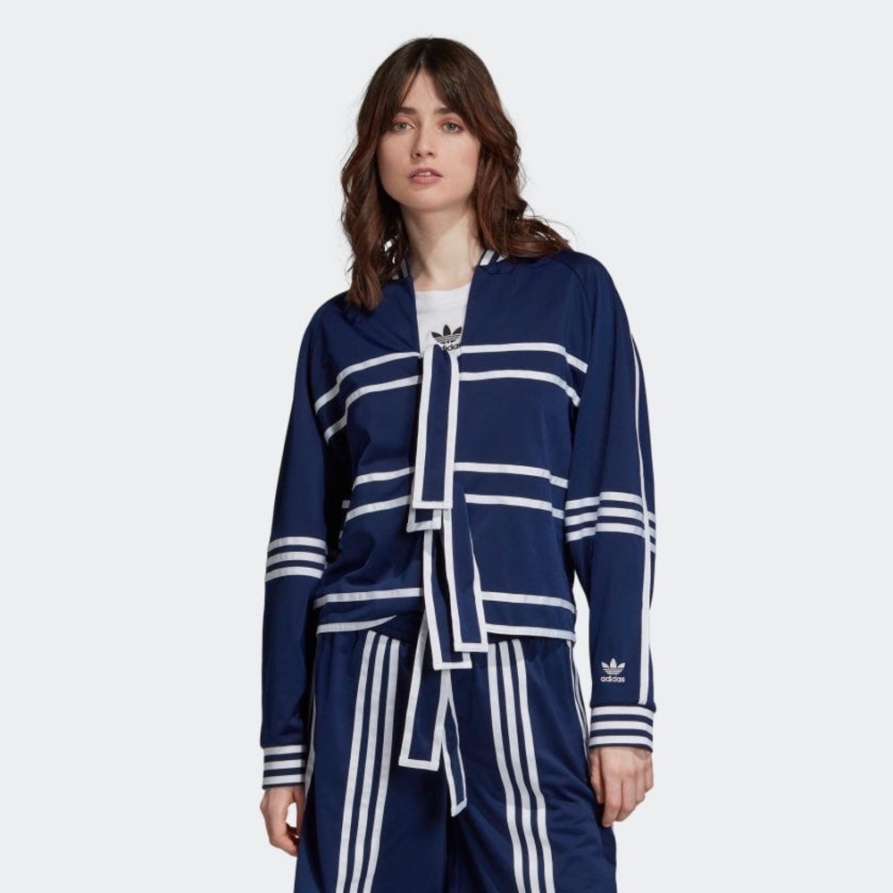 RARE Adidas x Ji Won Choi Blue and White Tie Front Top - Picture 2 of 11